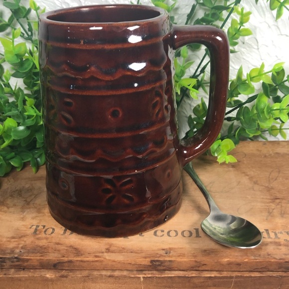 Hull Marcrest VTG 18oz Daisy Dot Stonewear Mug Coffee Tea Beer Drinkware - Picture 2 of 16